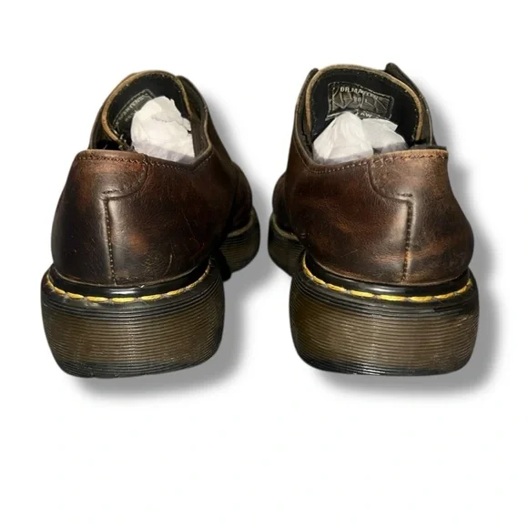 Dr. Martens 8651 Brown Leather Platform Oxfords Made In England Mens 8 Vintage - Picture 5 of 8